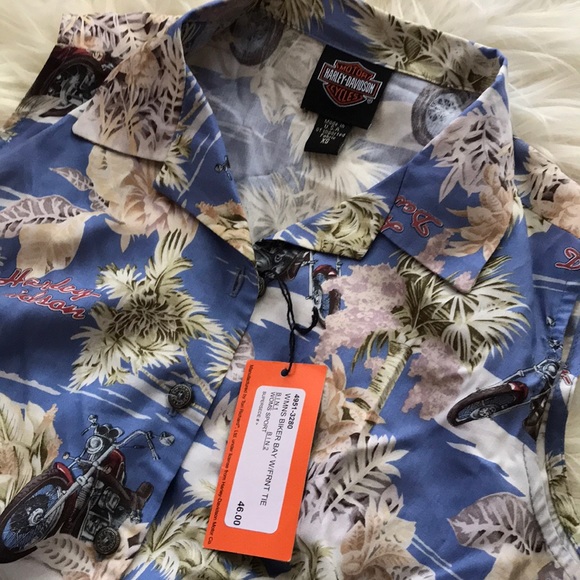 Harley Davidson Button Up W/ Front Tie - Picture 2 of 3